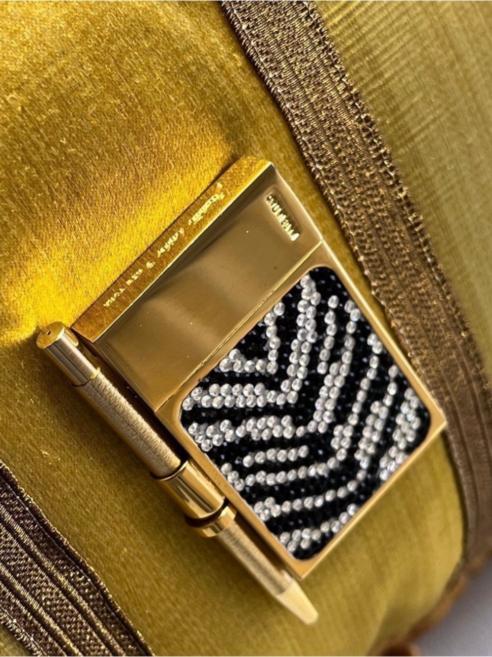 Judith Leiber Gold Black & White Crystal Chevron mini notebook, EUC - Picture 8 of 15